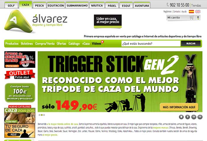 Armerias Alvarez utiliza las Hero Images para destacar alguno de sus productos