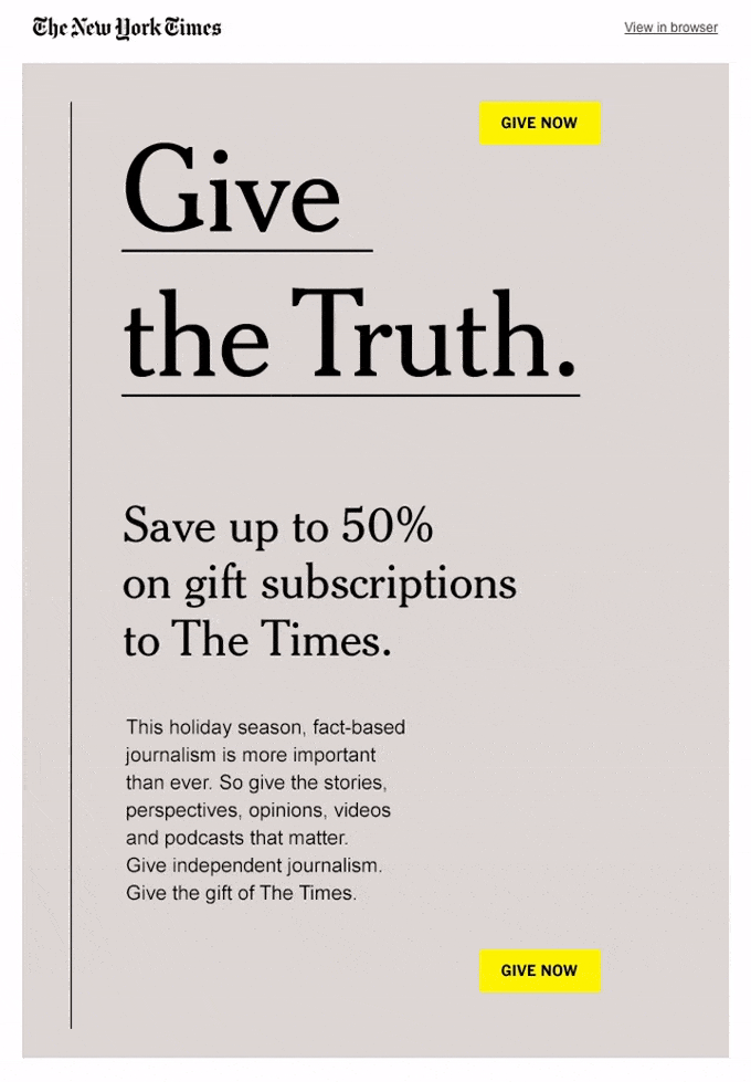 New York Times ejemplo de GIF para texto