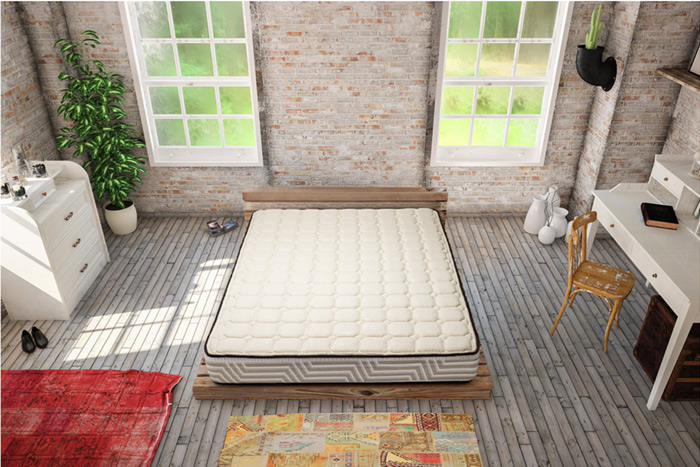 Dormitorio con colchón integrado